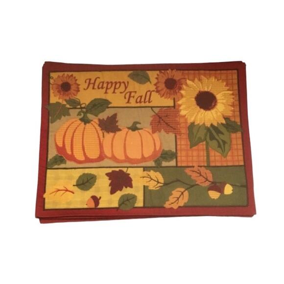 Set of 4 Vintage Fall Placements 13” x 18” - Picture 1 of 3
